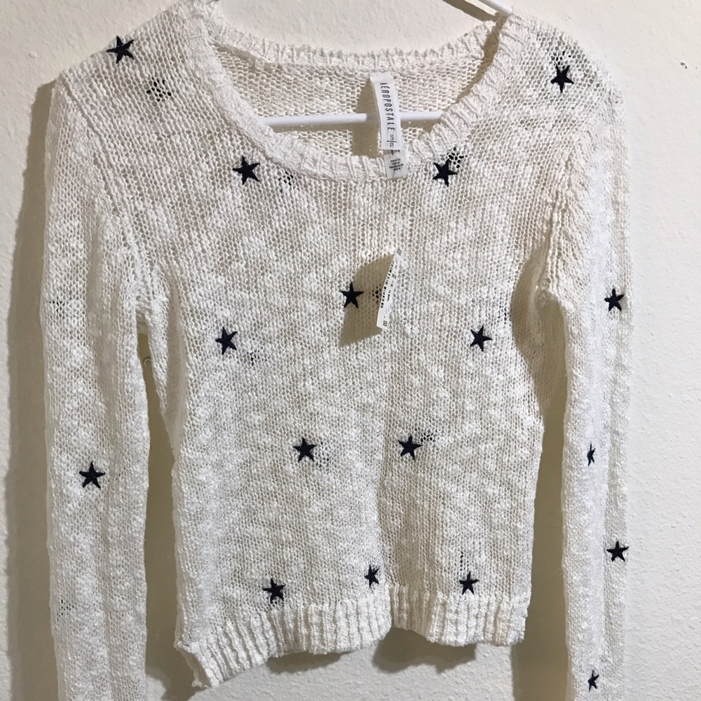 Aeropostale white stars crop top