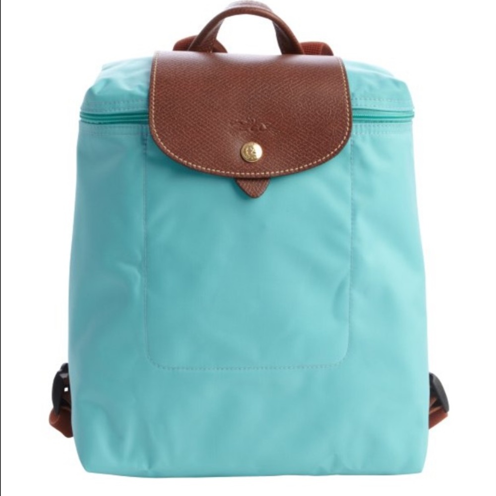 Longchamp turquoise nylon le pliage backpack!