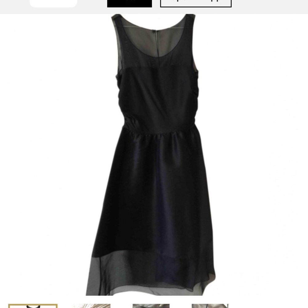 Black silk midi dress