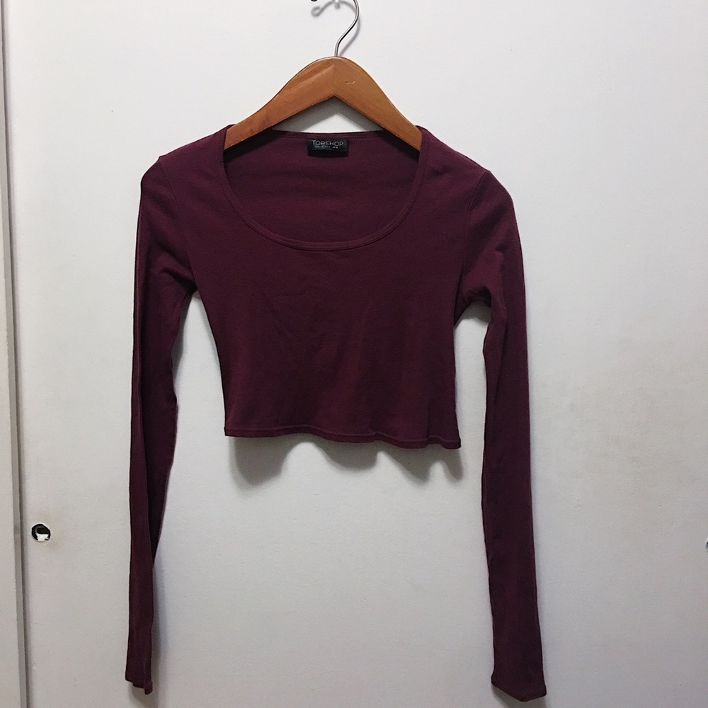 Topshop long sleeve cropped top