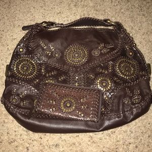 Isabella Fiore Leather Bag w/ Matching Wallet