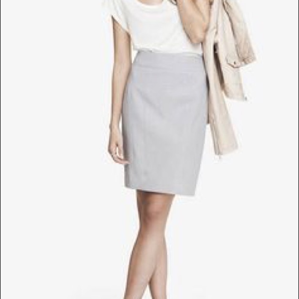 Express Gray Plaid Pencil Skirt Sz4