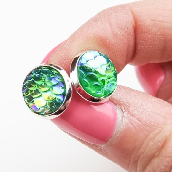 Mermaid Scale Earrings - Picture 2 of 2