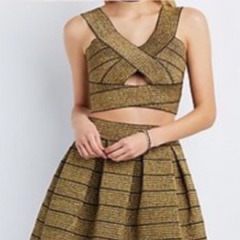 Metallic Bandage Crop Top