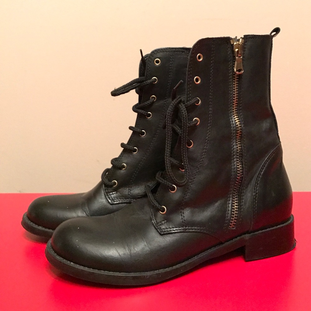 Leather Combat Boots