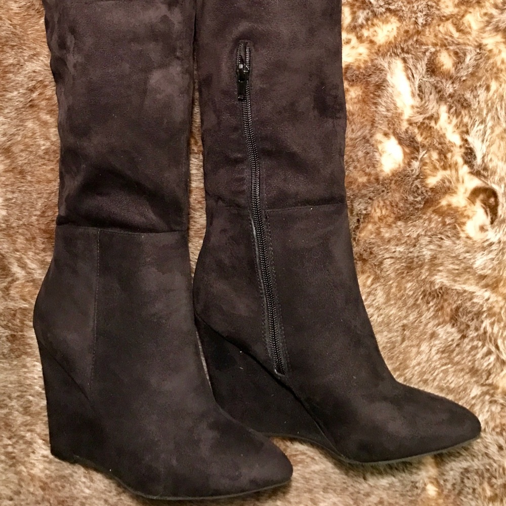 LUXE BY JUSTFAB FELICIA WEDGE OVER THE KNEE BOOT