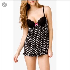 Black & White Polka Dot Lingerie Babydoll