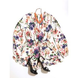 NWT Long Sleeve Floral Romper