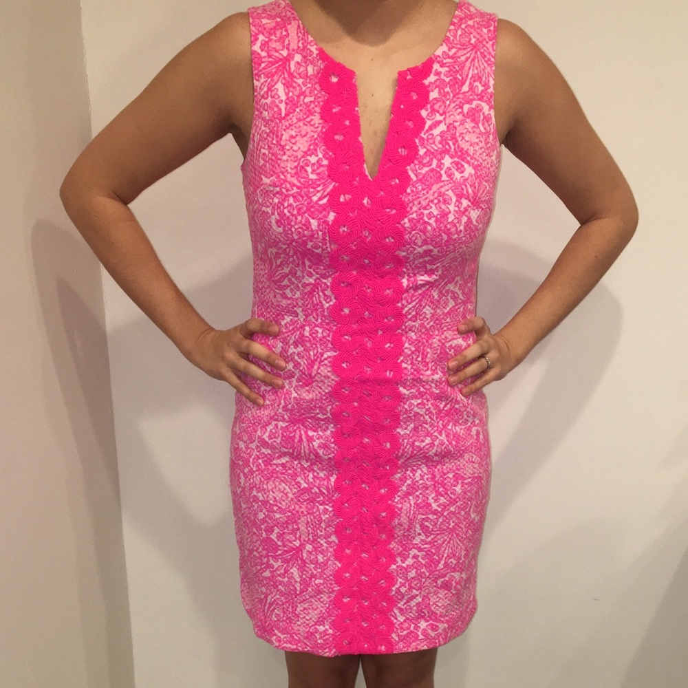 Lilly Pulitzer Dress See Ya Later Pink Shift