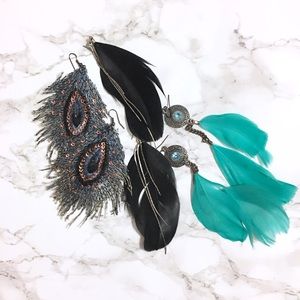 Boho Feather Earring Bundle