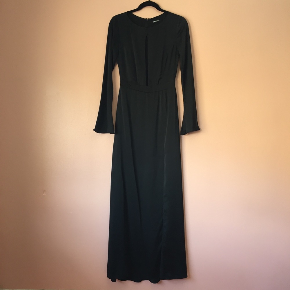 Again Stonewash Silk Plunging Maxi Dress - Picture 2 of 4