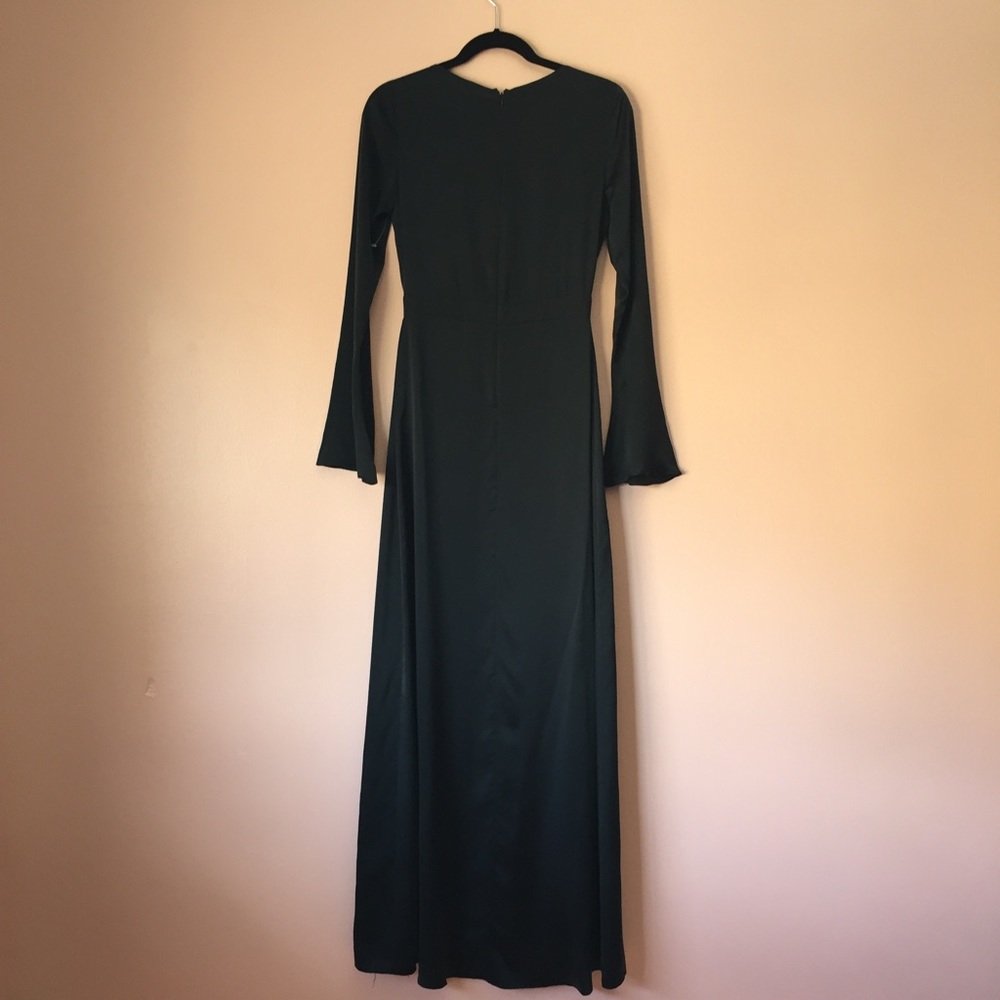 Again Stonewash Silk Plunging Maxi Dress - Picture 3 of 4