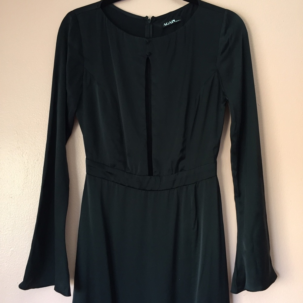 Again Stonewash Silk Plunging Maxi Dress - Picture 4 of 4