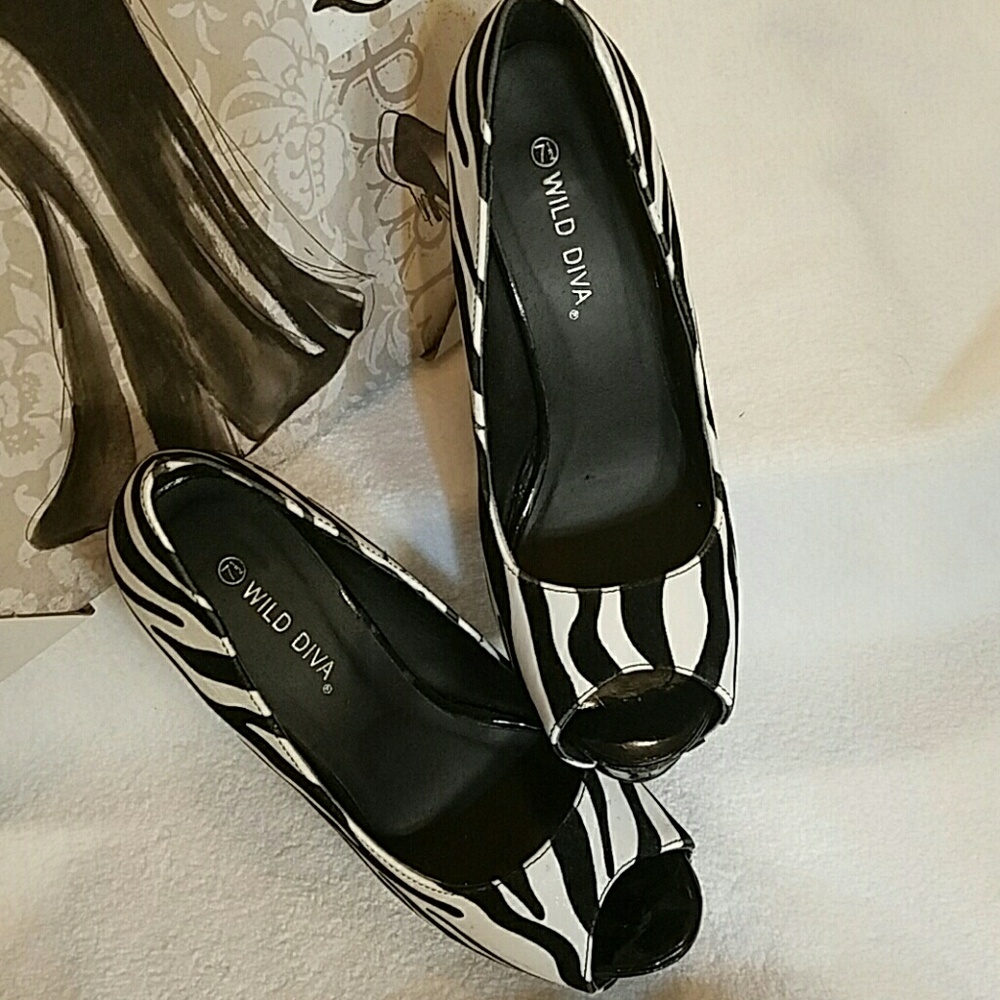 Zebra high heel shoes