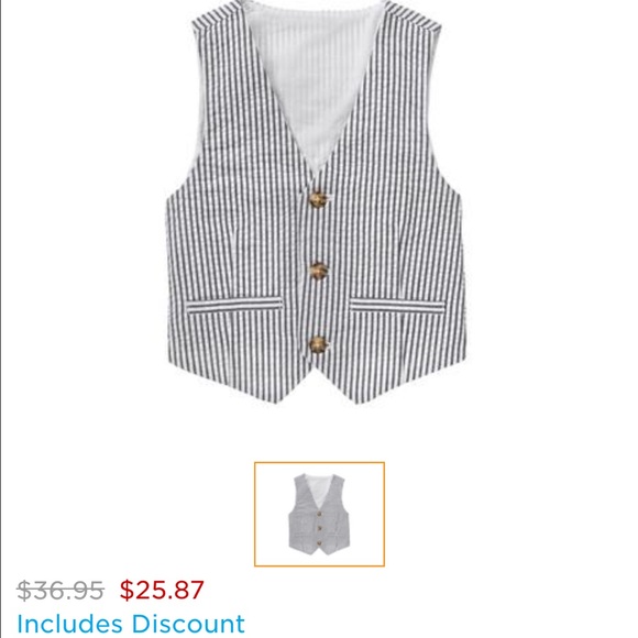 Gymboree Blue Seersucker Dress Up Vest - Picture 4 of 4