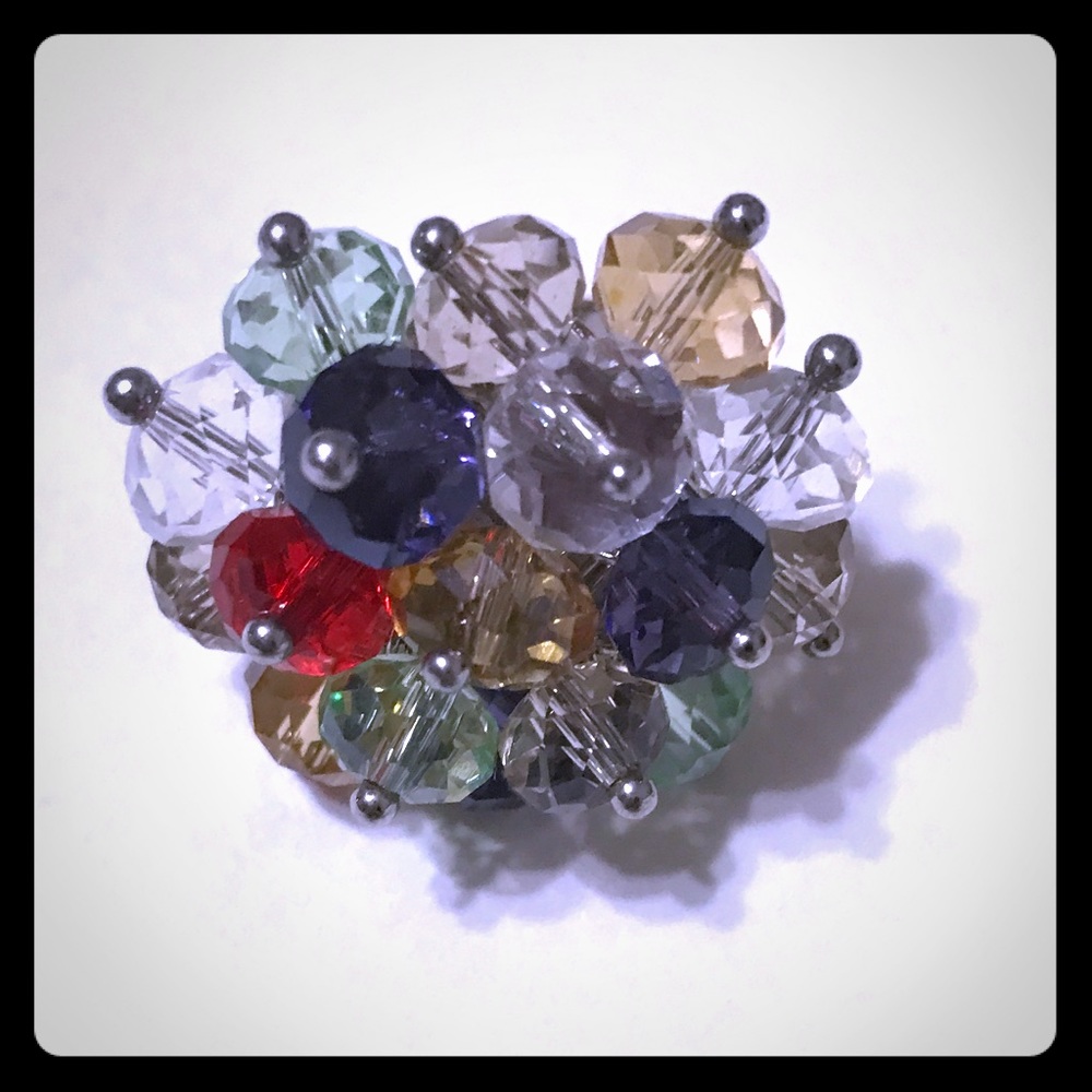 Adjustable Multi-Colored Glass Bead Ring [JW-75]