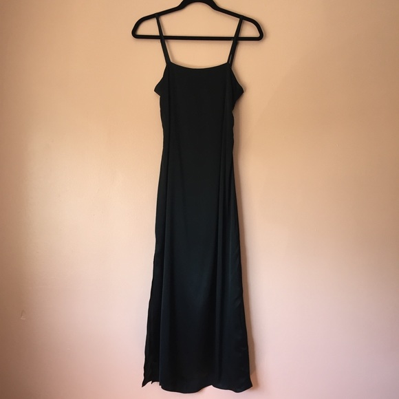 Reformation Black Satin Slip Midi Dress - Picture 3 of 4