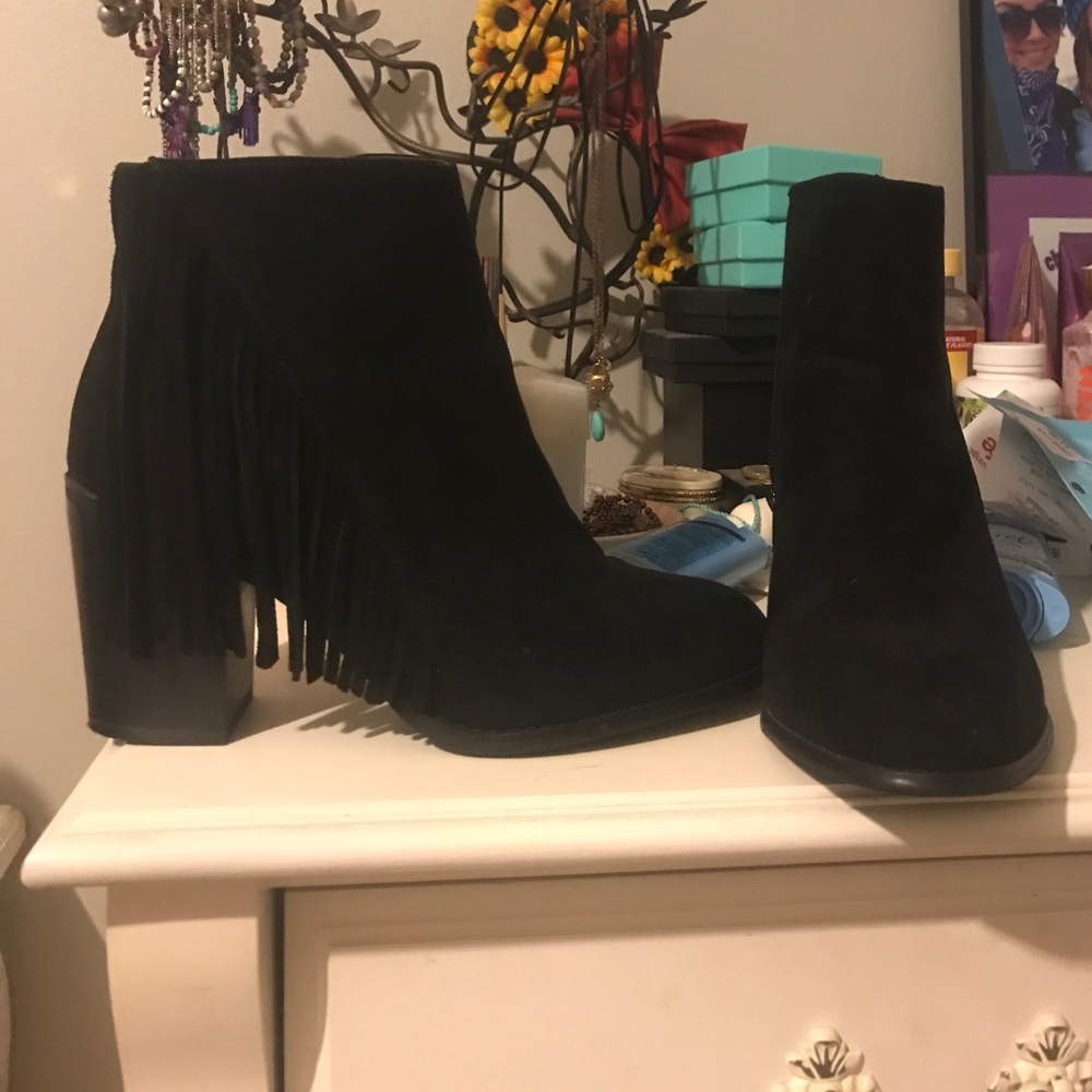 Forever 21 fringe ankle booties