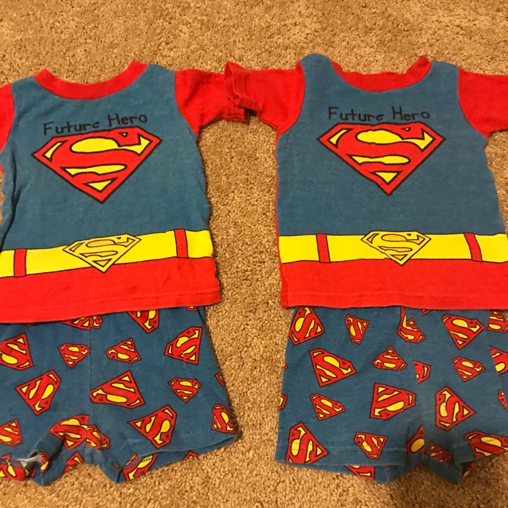 2 Pairs of Superman Pajamas