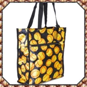 Softball Print Tote with Coin Purse