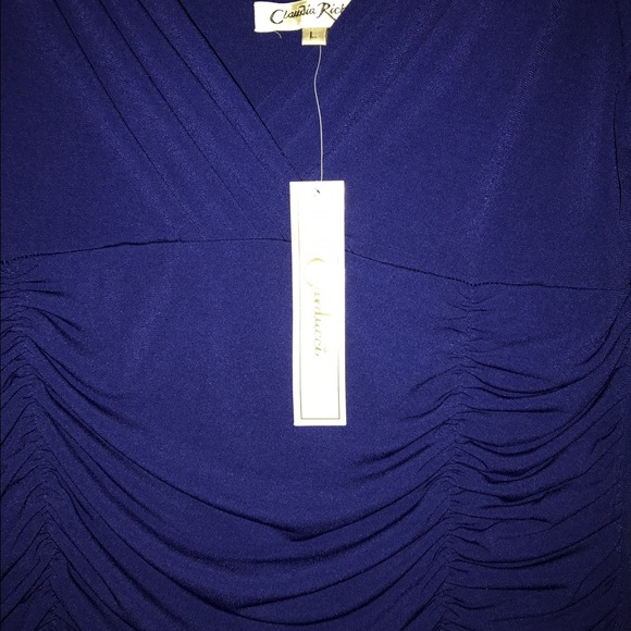 ♥️SOLD♥️ 🖲SAPPHIRE DRESS, RUSCHING - Picture 2 of 4