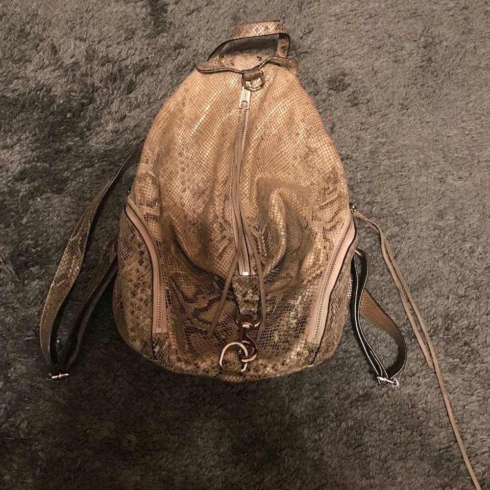Rebecca Minkoff large Julian snake print backpack