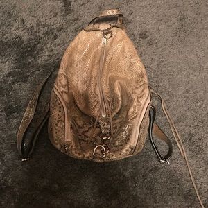 Rebecca Minkoff large Julian snake print backpack
