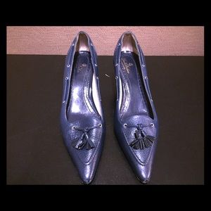 Brooks Brothers Navy Blue 2" Kitten Heel Pumps 7.5
