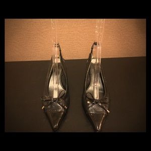 Black Bandolino 2" Kitten Heel Slingbacks 7.5