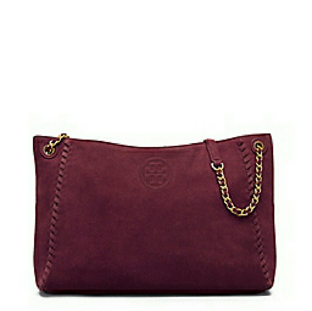 NEW Tory Burch Marion Suede Center-Zip Tote Bag