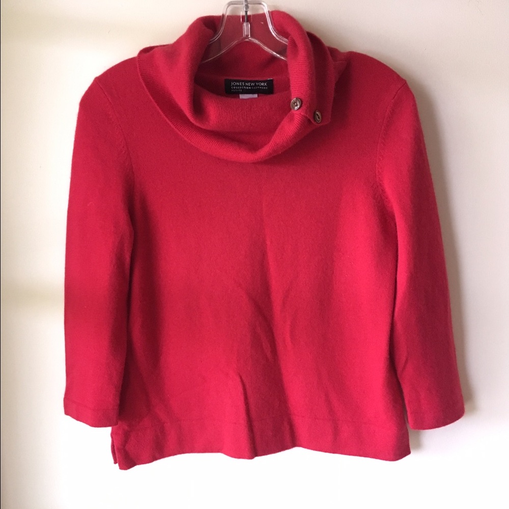 Jones NY 100% Cashmere Cowl Neck Sweater size PM