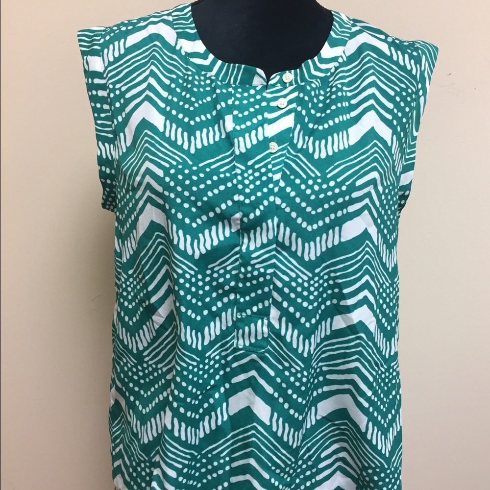 J.Crew Short-Sleeve Women's Popover Blouse, Sz. 10