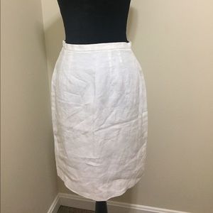 Brooks Brothers White Linen Pencil Skirt, Sz. 10