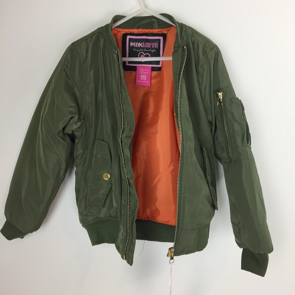 Little Girls Bomber Jacket with Gold Zippers 6/6X - Picture 4 of 6