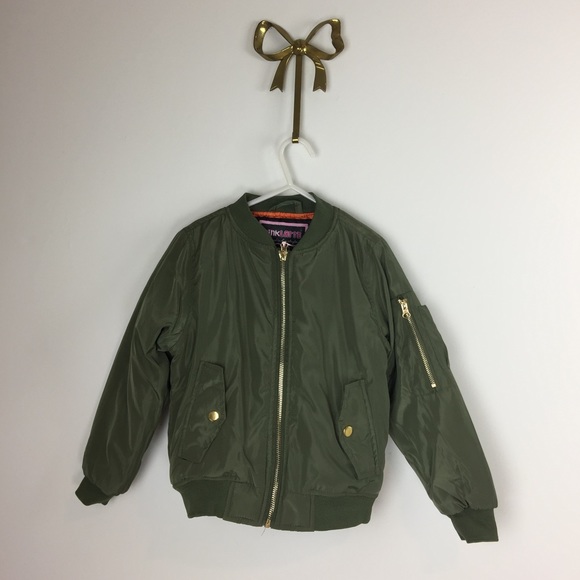 Little Girls Bomber Jacket with Gold Zippers 6/6X - Picture 3 of 6