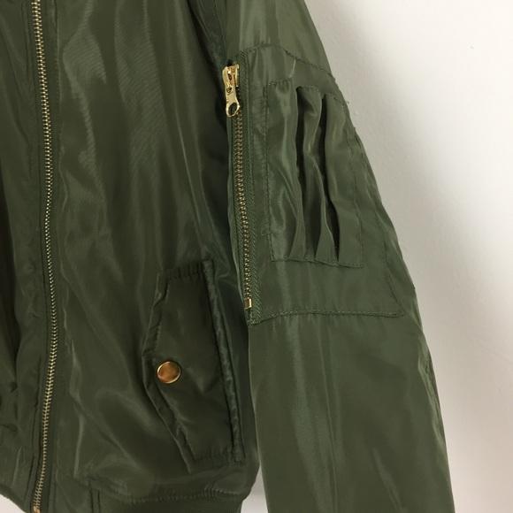 Little Girls Bomber Jacket with Gold Zippers 6/6X - Picture 6 of 6