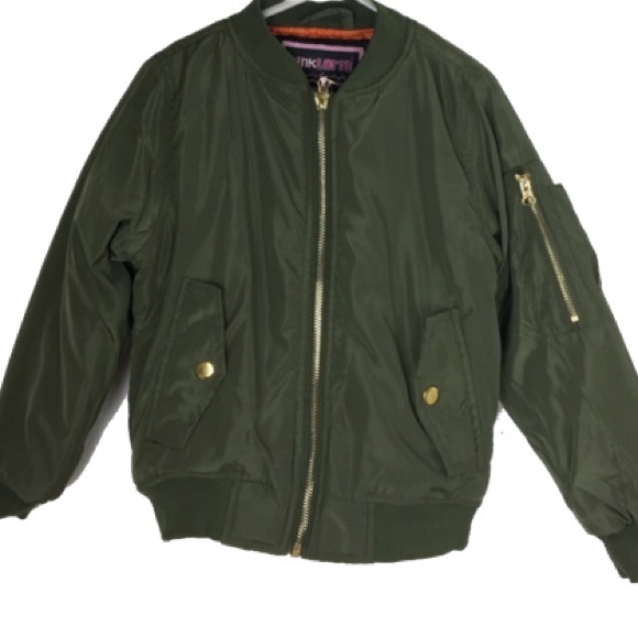 Little Girls Bomber Jacket with Gold Zippers 6/6X - Picture 2 of 6