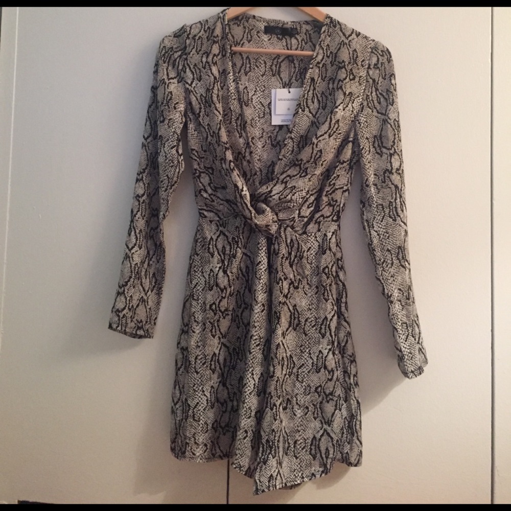 Misguided Snake Print Mini Dress