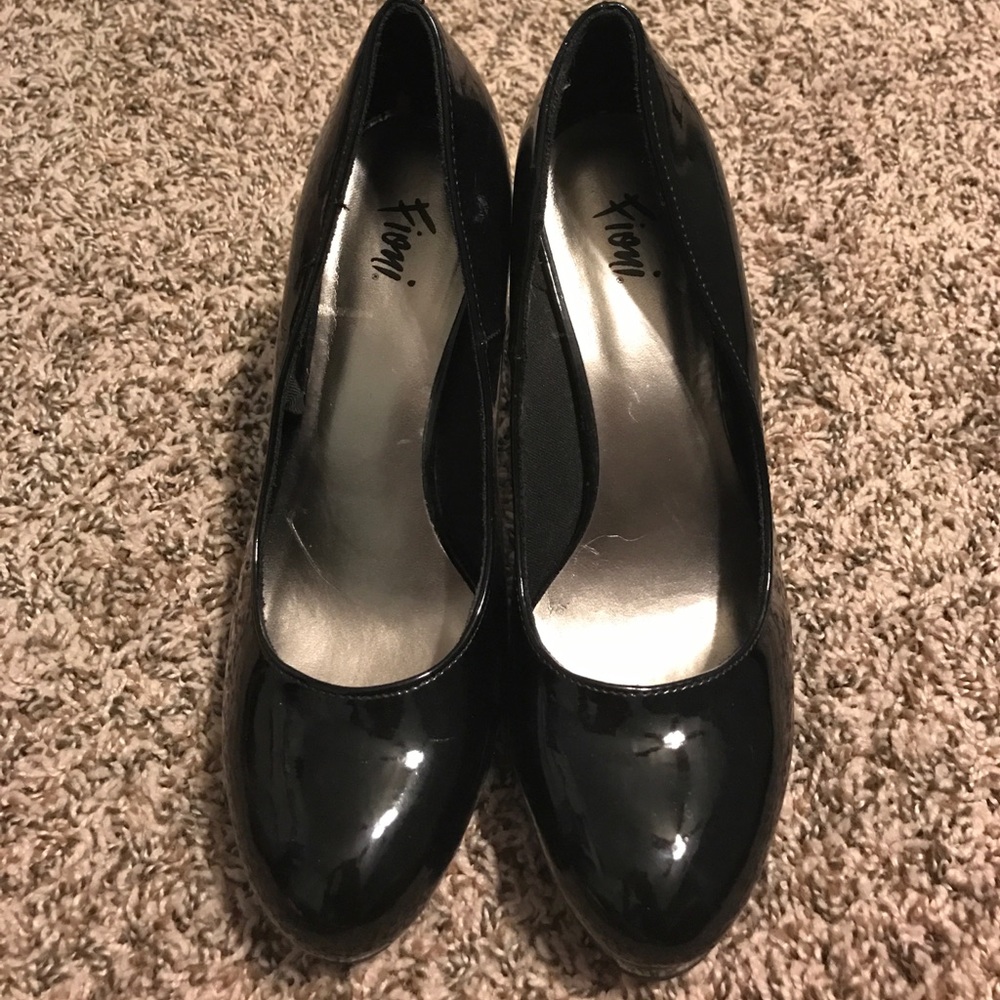 Patent Black Platform Heels