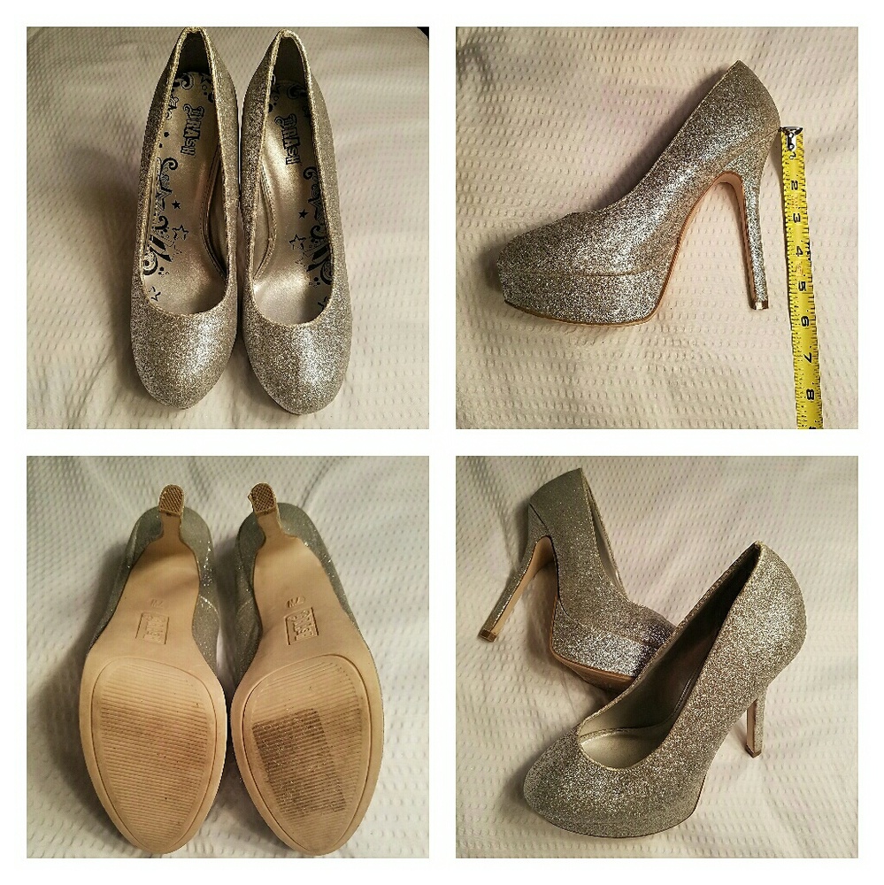 Brash sparkly heels! Size 7W