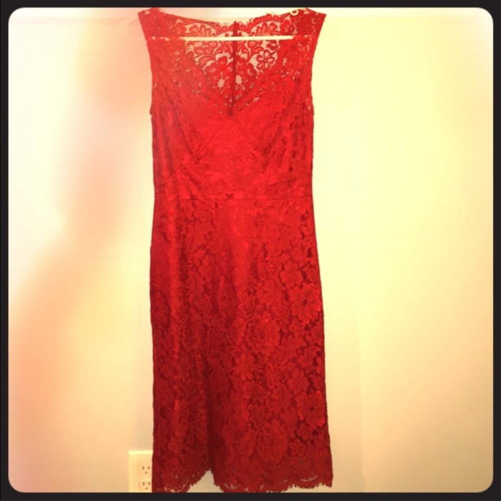 BCBGMaxazria Red Lace Dress