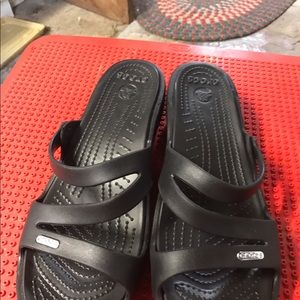 Black slip on Crocs
