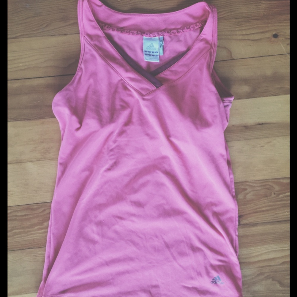 Salmon colored adidas top