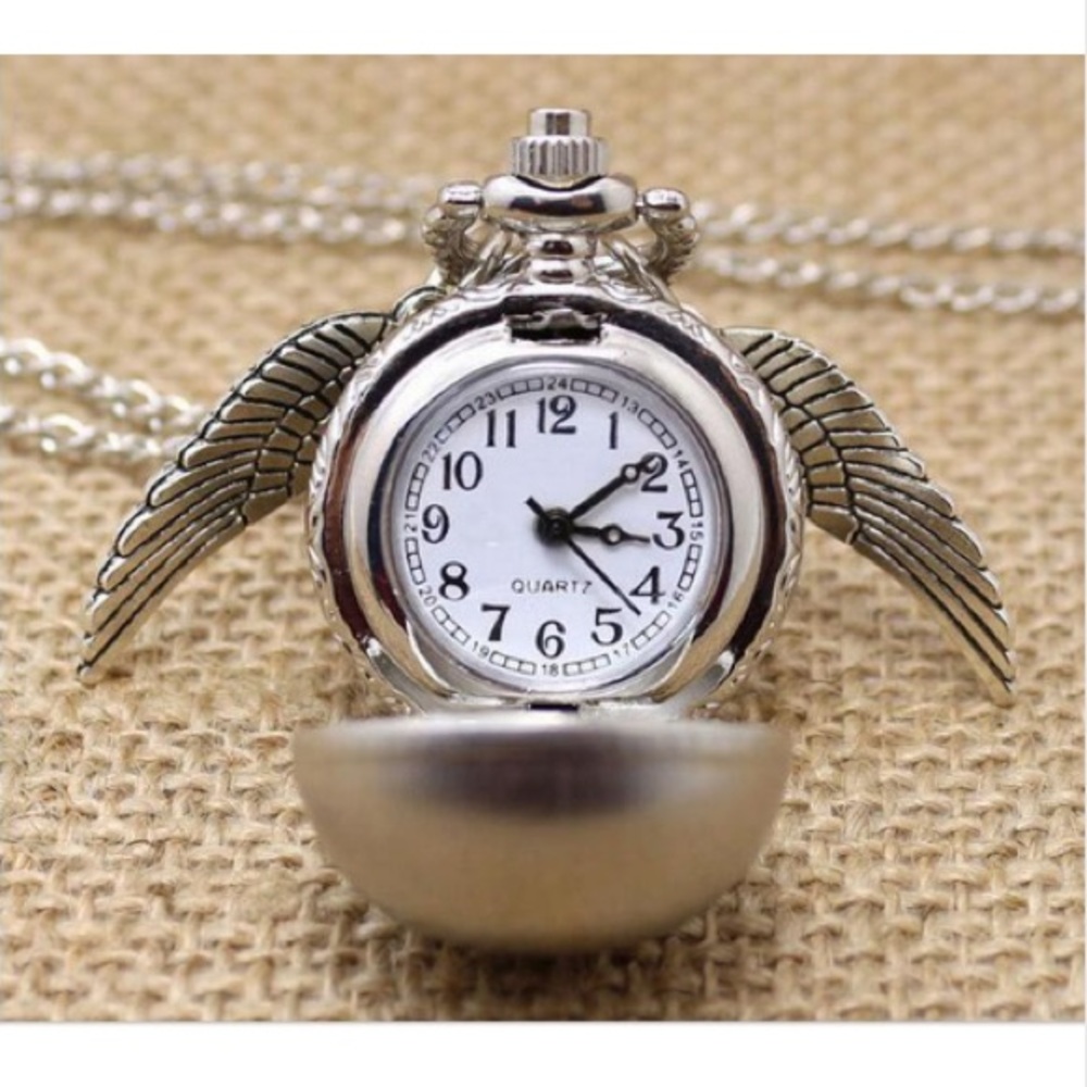 Harry Potter Golden Snitch Pocket Watch Necklace
