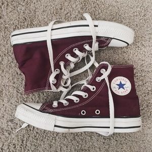 Burgundy Converse High Tops