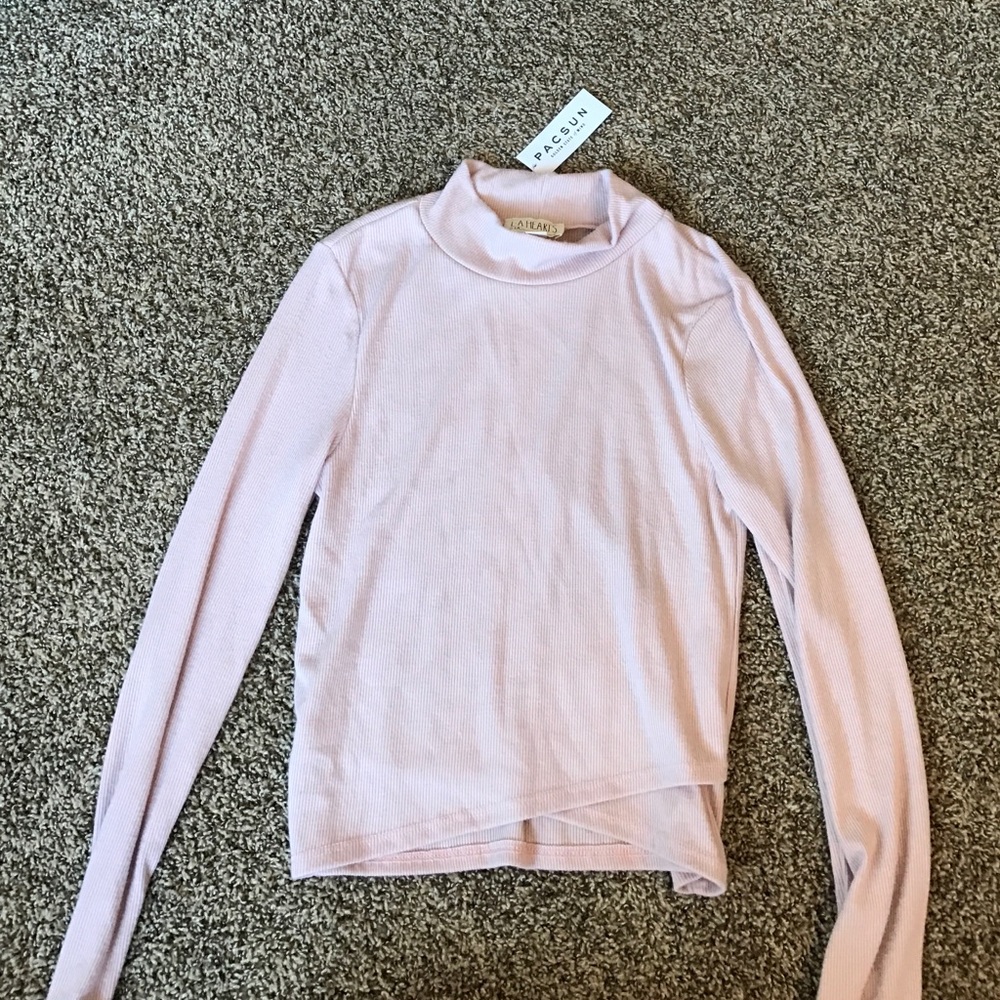 La hearts pink cropped turtleneck