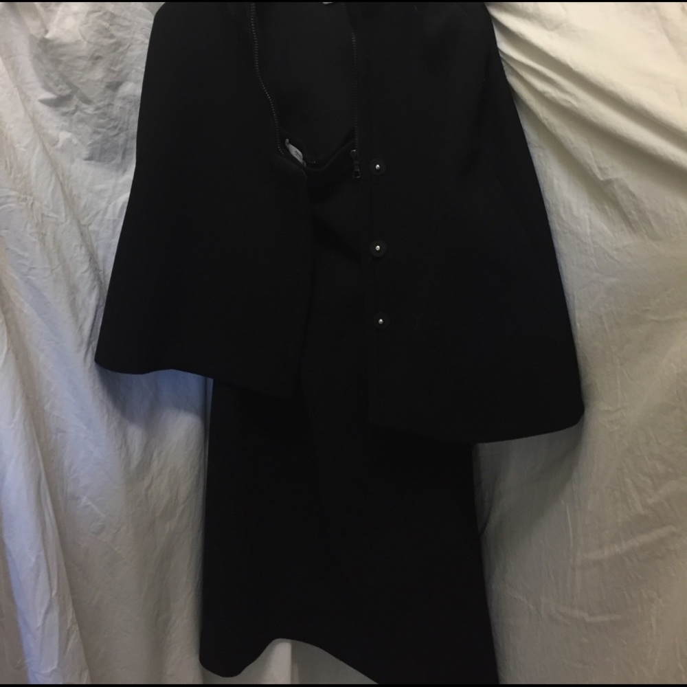 Prada 2 pc wool crepe dress and capelet Black 46