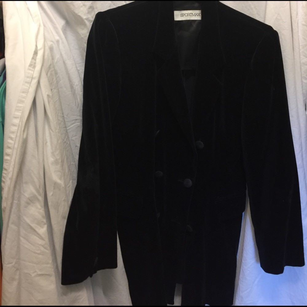 Sportmax/Maxmara Black Velvet dbl breasted Blazer