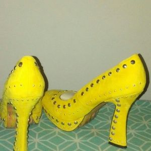 Yellow studded shoes