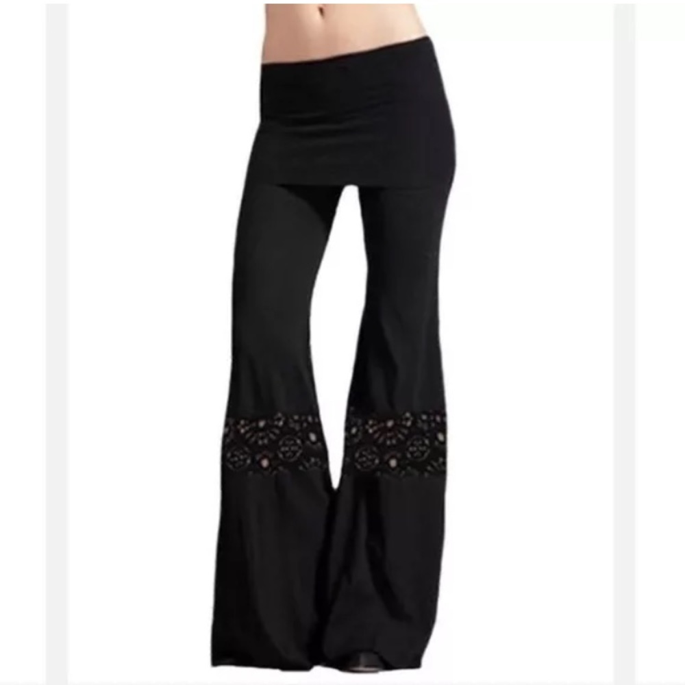 Nightcap crochet flared leg pants